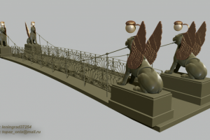 3d модель Банковский мостик, Санкт-Петербург