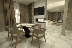 визуализация гостиной-столовой