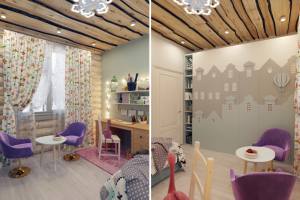 Дизайн-проект срубового дома / Детская комната