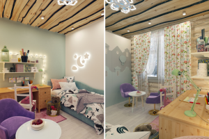 Дизайн-проект срубового дома / Детская комната