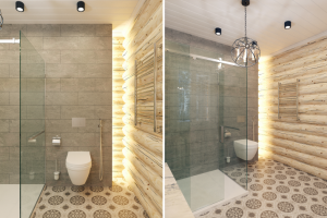 Дизайн-проект срубового дома / Санузел