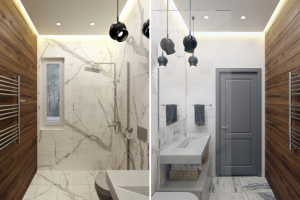 Дизайн-проект каркасного дома / Санузел 1 этаж