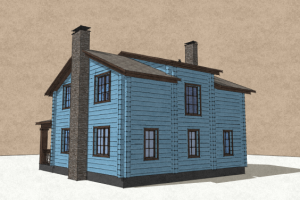 Проект жилого дома из бруса, 150 метров, Московская область