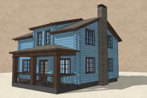 Проект жилого дома из бруса, 150 метров, Московская область