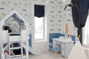 Дизайн интерьера коттеджа. 2 этажа, площадью 220 м2.