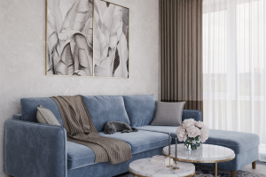 3д визуализация гостиной