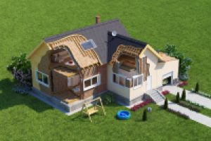 Экстерьер дома в разрезе