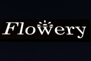 Вывеска "Flowery" с псевдоинкрустацией для цветочного магазина