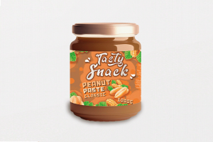 Этикетка арахисового масла Tasty Snack