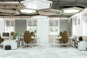 Дизайн и 3D визуализация офиса для строительной компании.