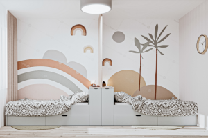 Дизайн и 3D визуализация интерьера детской комнаты.