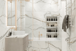 Дизайн и 3D визуализация ванной для молодой девушки.