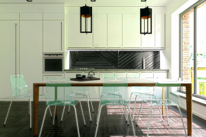 Дизайн и 3D визуализация кухни ранняя работа) .