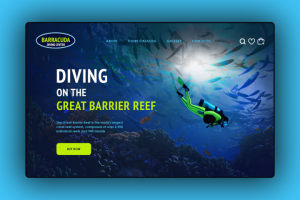 Landing page для дайвинг-центра Barracuda (главная страница)