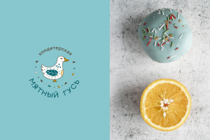 логотип кондитерская Мятный гусь