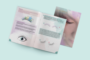Дизайн, верстка пособия по наращваинию ресниц + схемы