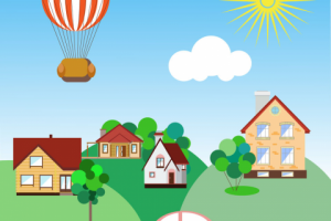 "Прогулка на воздушном шаре". Концептуальная иллюстрация.