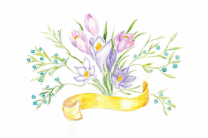 Весенние цветы. Открытка к 8 марта