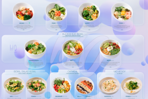 Дизайн баннера меню для рестоклуба, в стиле стекломорфизм