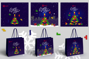 Дизайн подарочного новогоднего пакета для директора компании "Юр