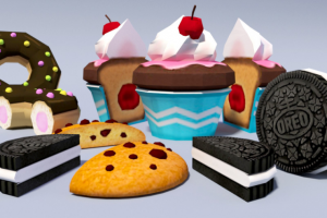 Пирожные Low-poly