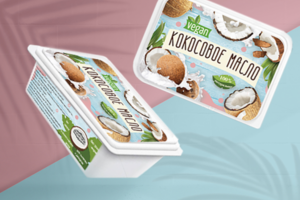 Дизайн этикетки кокосового масла VEGAN