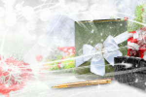 Коллаж для новогодней акции магазина канцелярии