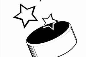 Векторная иллюстрация. Изолированный элемент. Шайба, звезды.