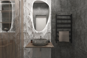 Дизайн-проект сан/узла в частом доме в Элисте