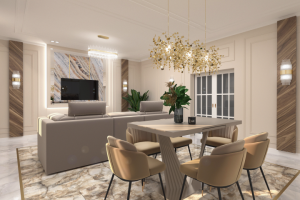 Дизайн-проект кухни-гостиной и сан/узла в частном доме в Элисте