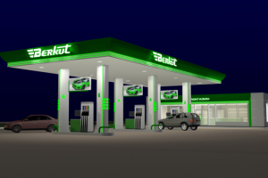 АЗС BERKUT. Вид в темное время суток.