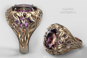 Ювелирные изделия. Кольцо с аметрином