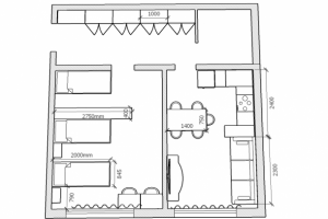 Расстановка мебели в 1 к квартире