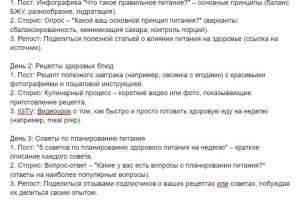 Контент-план на 3 дня