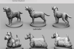 Коллекция скульптур собак