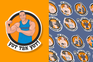 Стикеры для фитнес-клуба  "Тренажерочка"