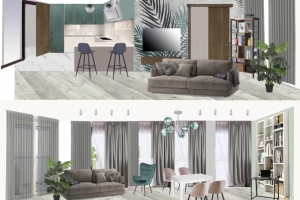 коллаж кухни-гостиной в Одинцово