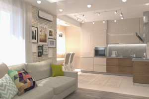 дизайн кухни-гостиной 30 м.кв.