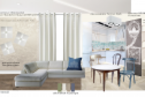 кухня-гостиная в таунхаусе, коллаж