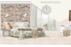 спальня в таунхаусе, коллаж