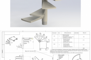 винтовая лестница металлокаркас