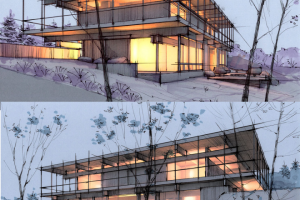 Современный дом ,скетч