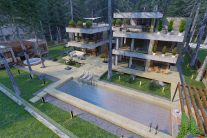 Проект и визуализация дома в Карелии на берегу  озера