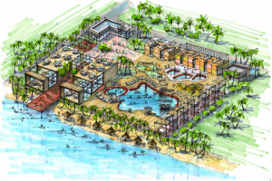 Ландшафтный дизайн спа-комплекса на берегу  океана в Таиланде