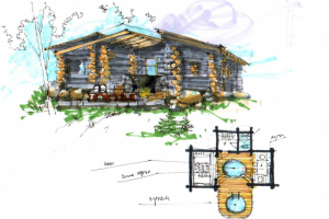 Эскиз чанного  домика