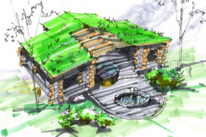 Эскиз чанного  домика