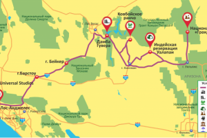 Обзорная карта достопримечательностей Лос-Анжелеса