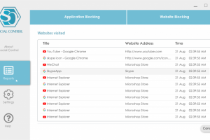 Приложение для контроля запущенных программ и посещаемых сайтов