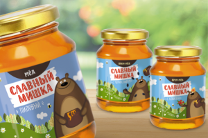 Этикетки для меда. ТМ Славный Мишка