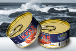 Дизайн этикетки для краба. Охотоморье.